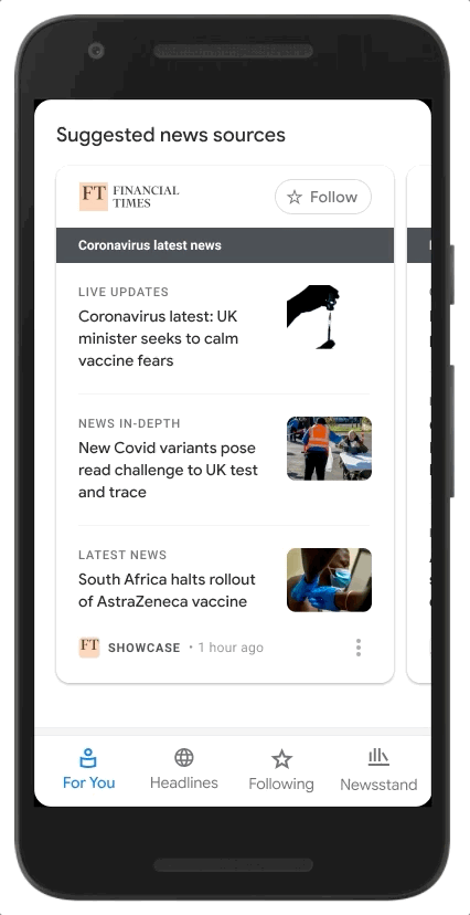 google news showcase uk