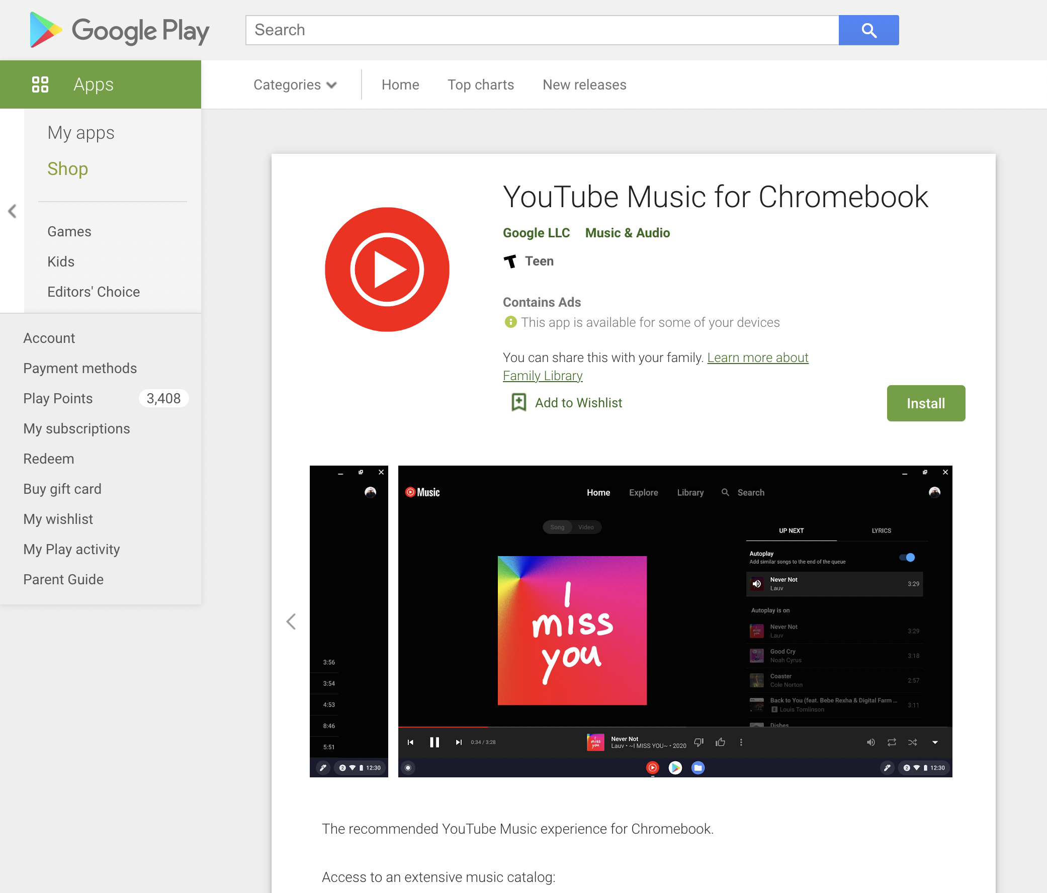 YouTube Music for Chromebook PWA released on Play Store - 9to5Google