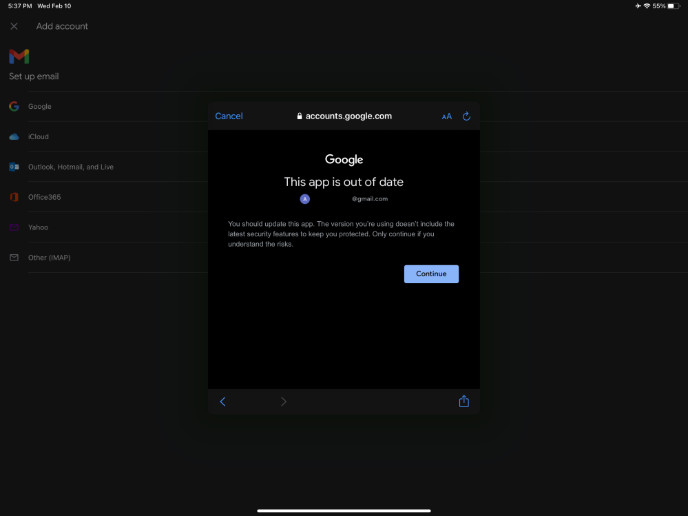 Google app out of date
