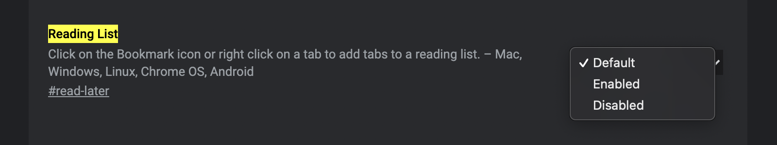 Remove Chrome Reading List