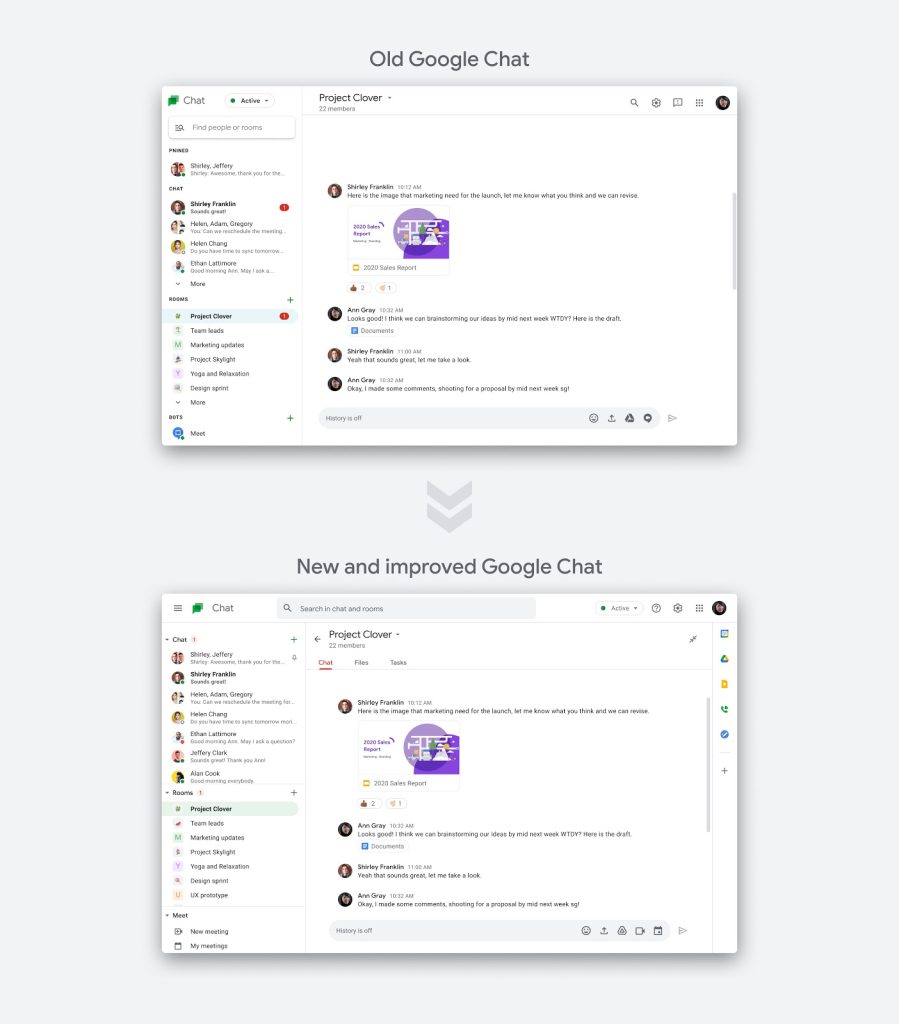 Google Chat redesign Workspace