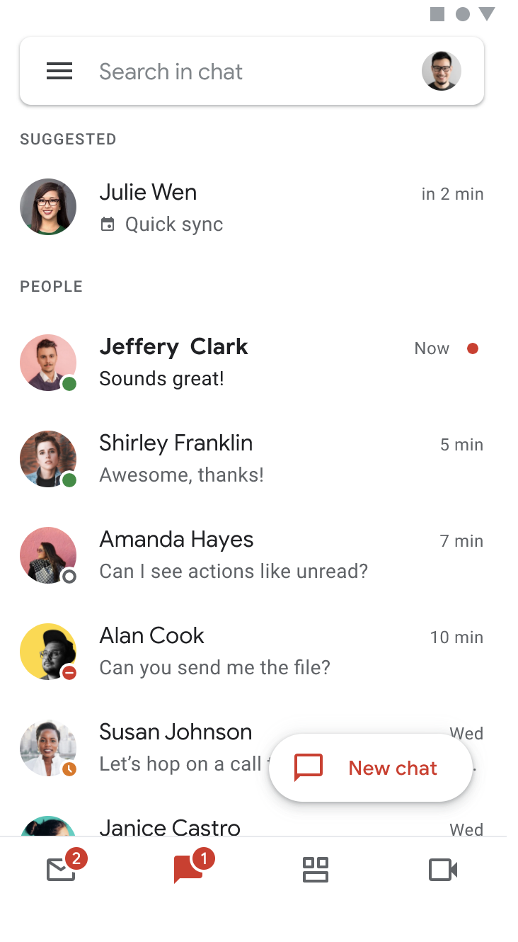 Google Chat gets 11 message suggestions from Calendar 9to5Google