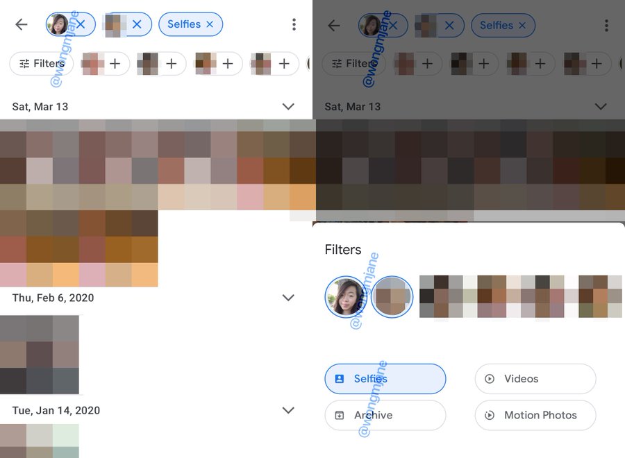 google photos search filters