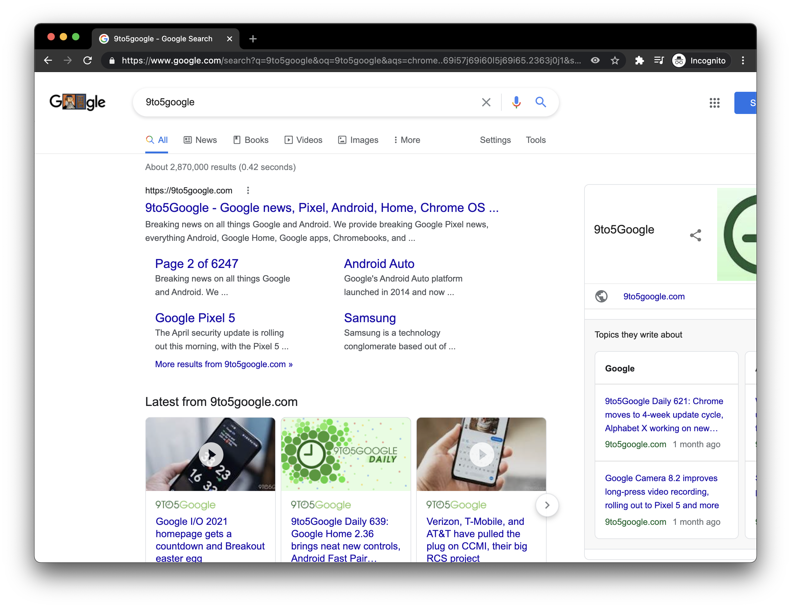 Google Search responsive design