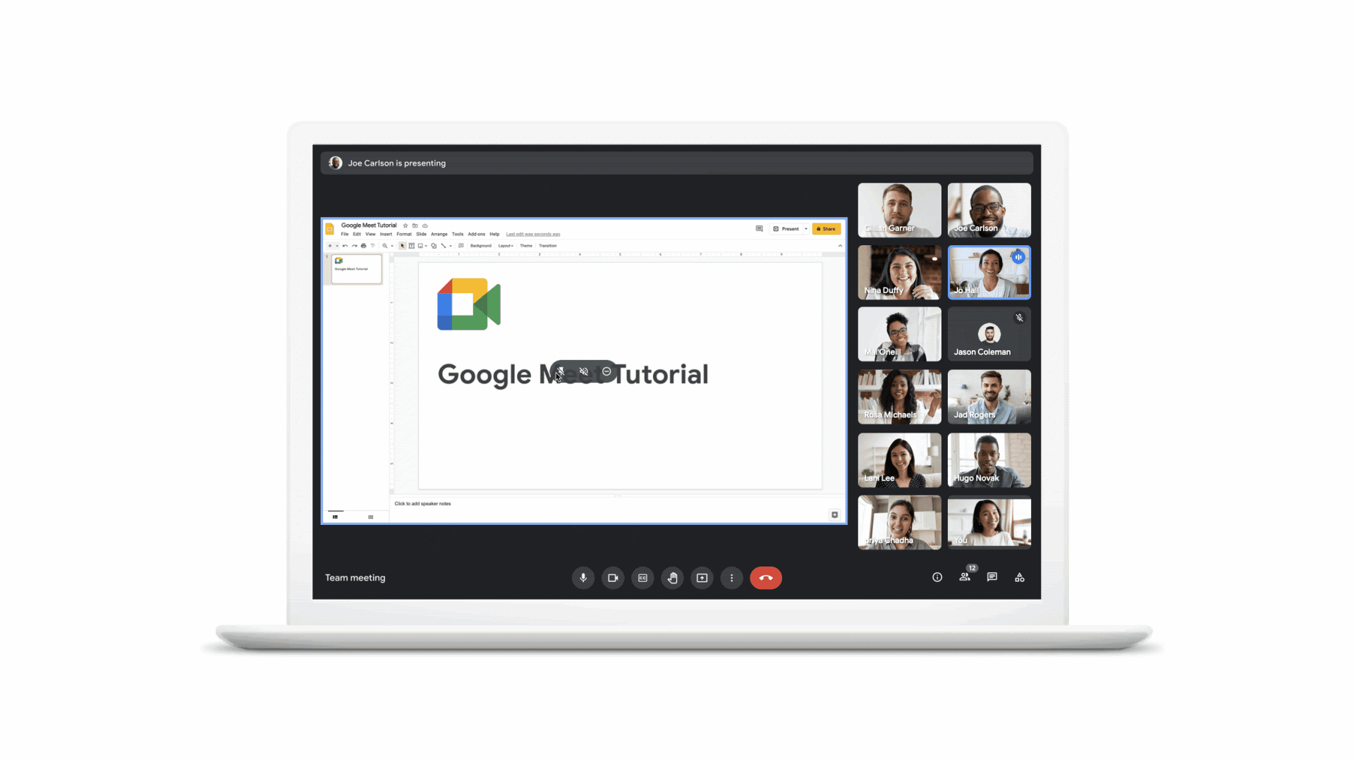 New Google Meet UI minimize presentation 1