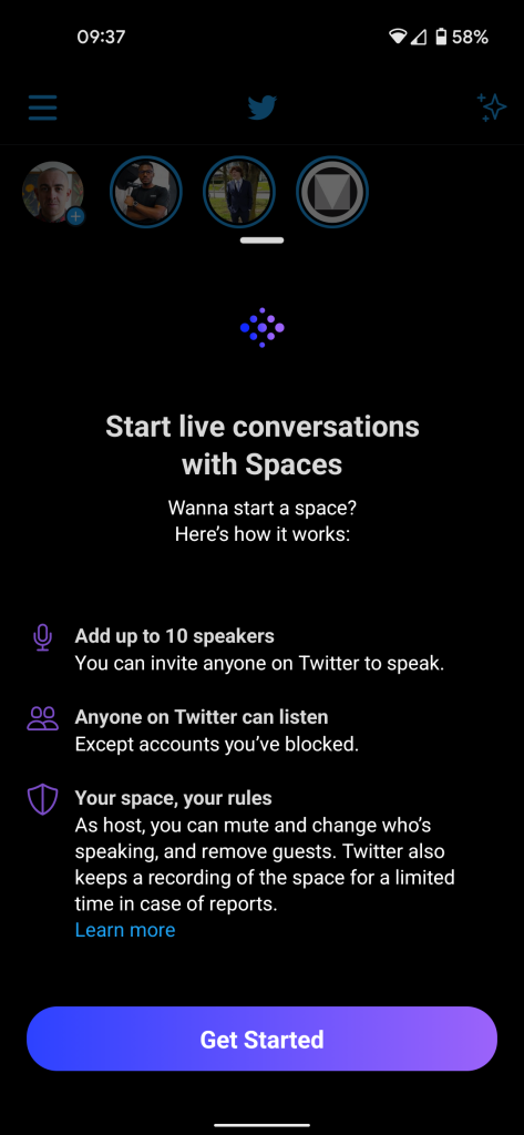 twitter spaces android
