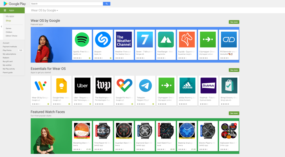 Wear os play store page redesign