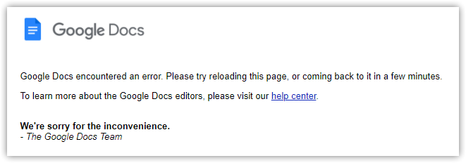 Google Drive or Docs down? Current outages and problems