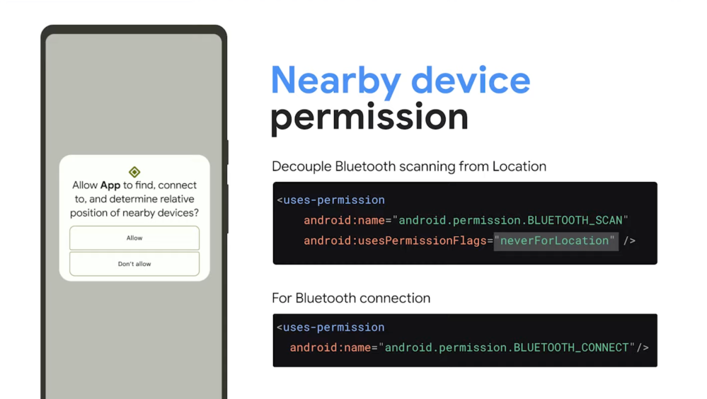 Android 12 Nearby permission