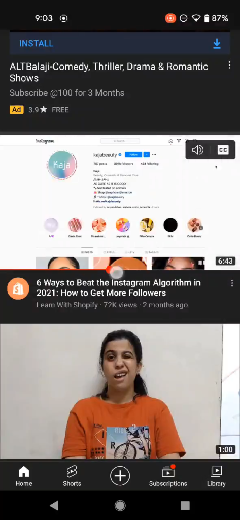youtube home page full video controls