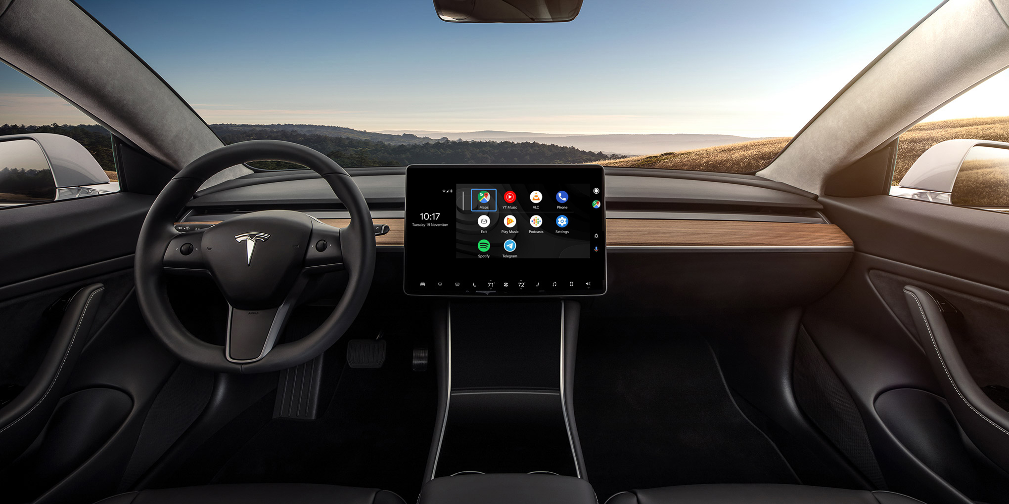 Tesla model online y android auto