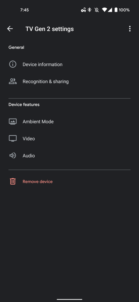 Google Home Chromecast settings