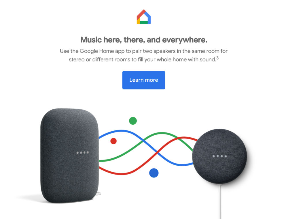 Google Nest Audio (Chalk, Pair)