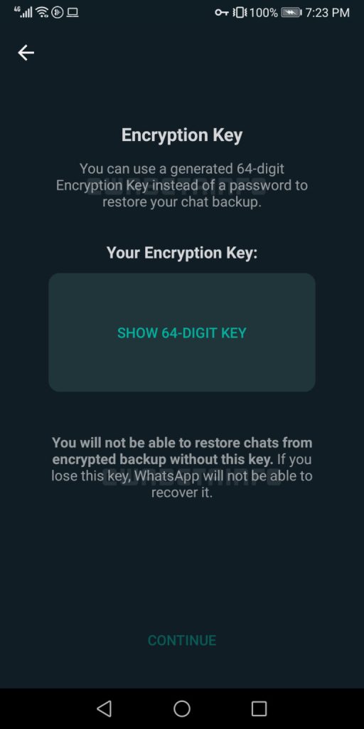 whatsapp encrypted backups