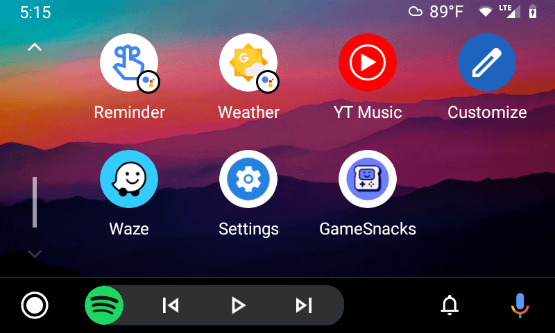 GameSnacks in Android Auto launcher