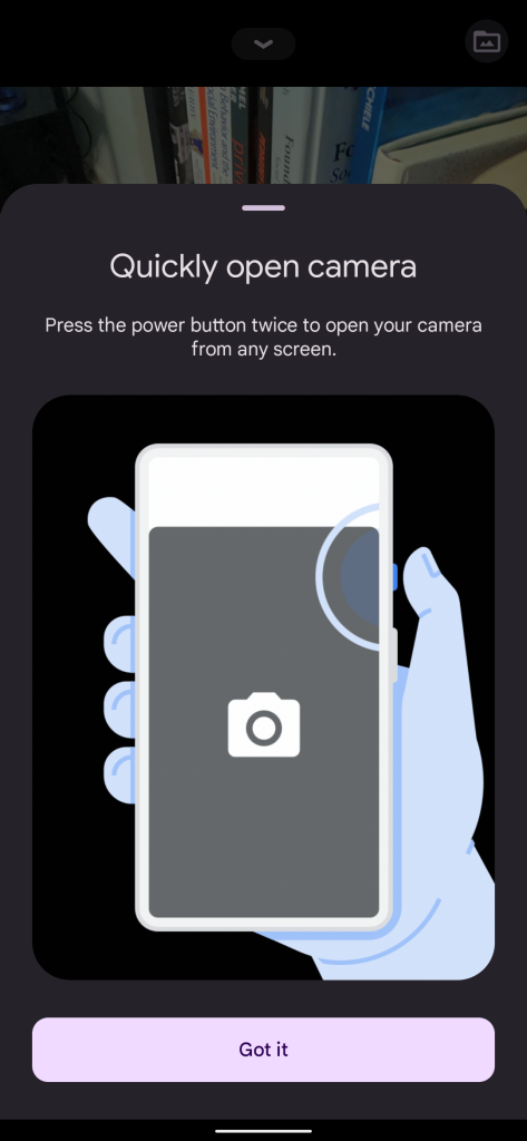 Google Camera 8.3's new double-tap gesture promo