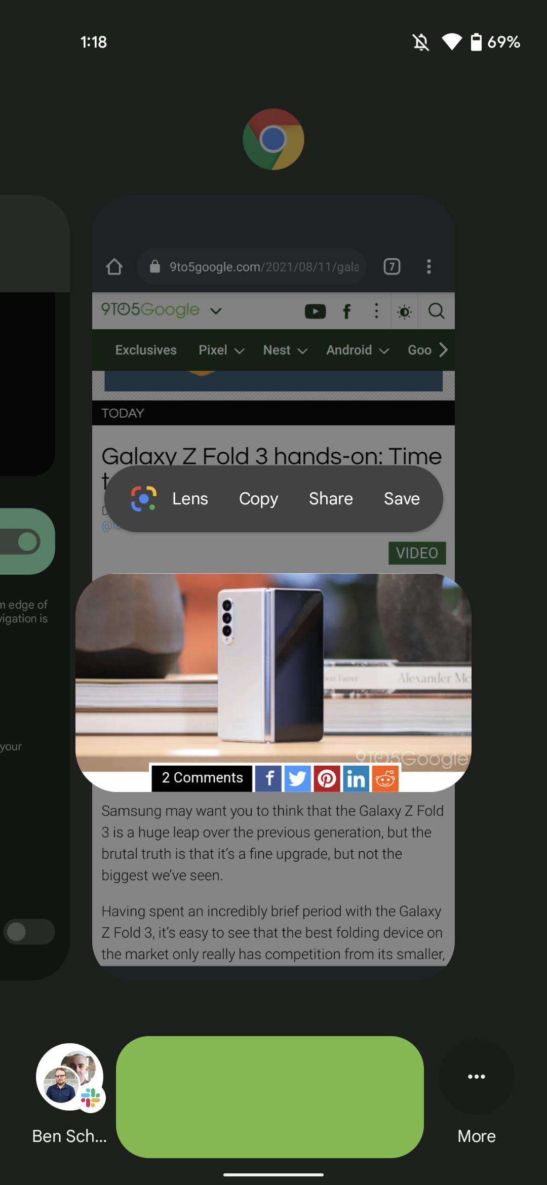 Android 12 Beta 4: Recents multitasking menu highlights images for ...