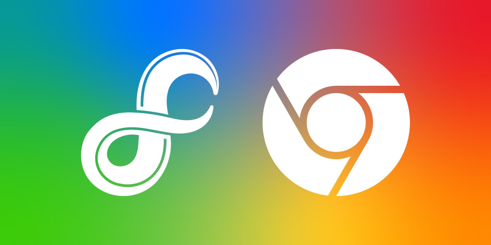 Logos for Fuchsia OS and Google Chrome