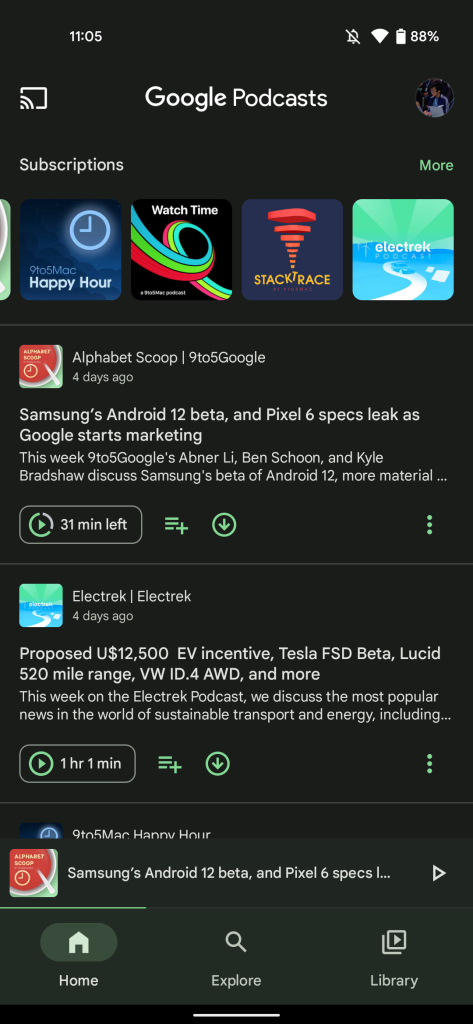 Google Podcasts Material You