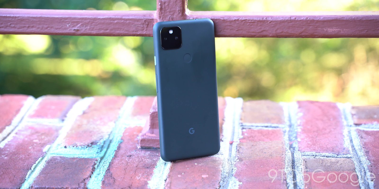 Google Pixel 5a with 5G propped.
