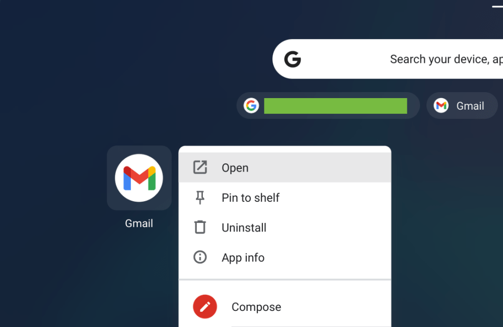 Gmail Android Chrome OS