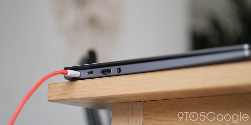Chromebook plugged in to USB-C power