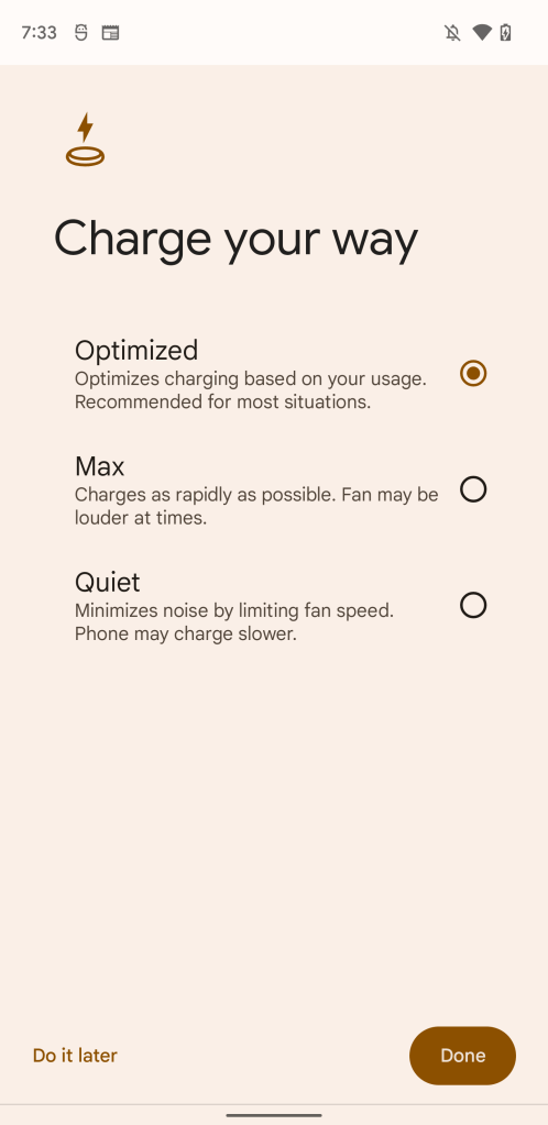 Pixel Stand Charge your way settings