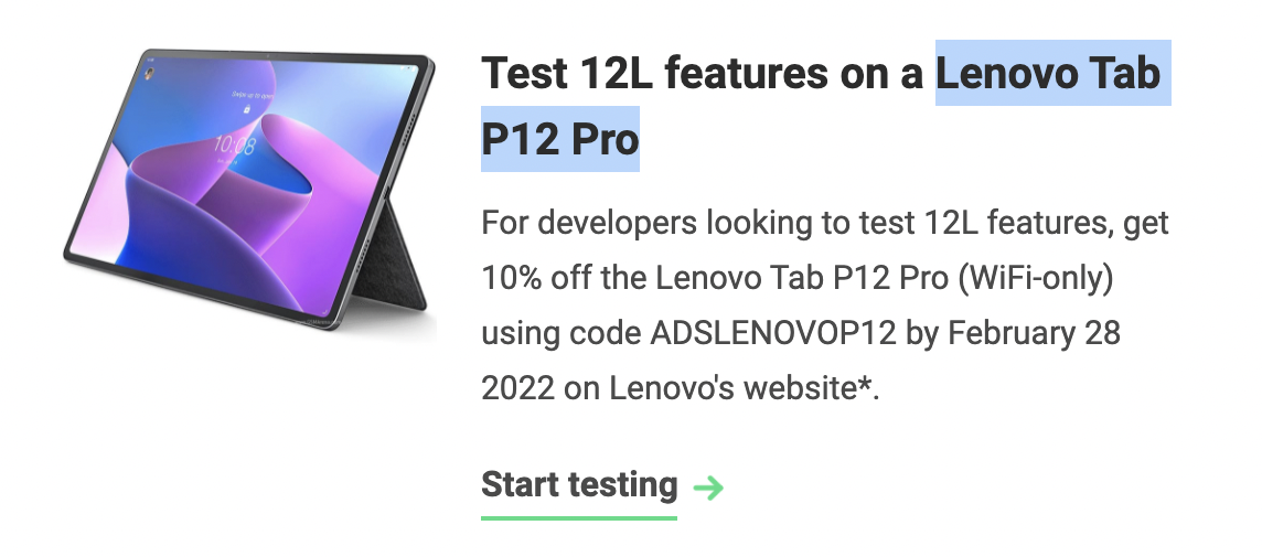 Android 12L Lenovo P12 Pro