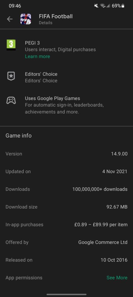 play store last updated section