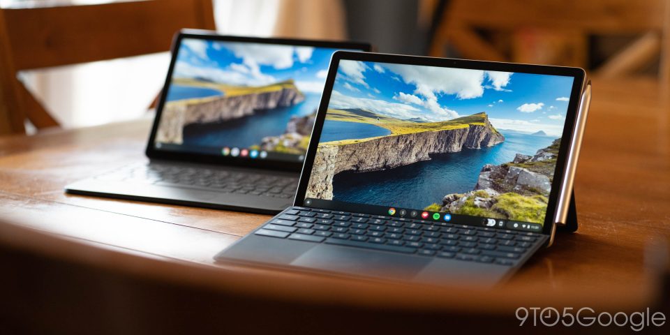 Two Chrome OS devices, including the HP Chromebook x2