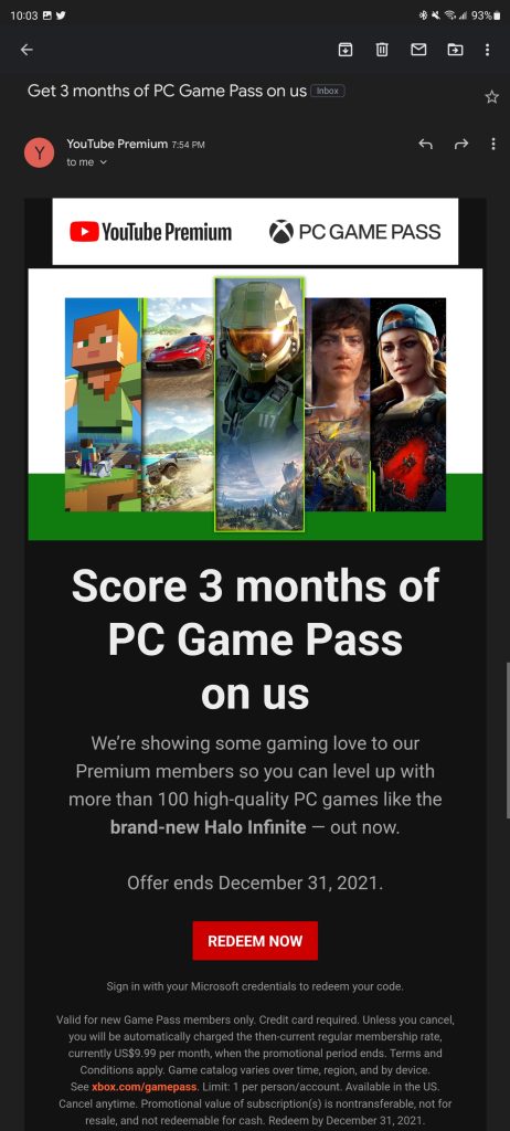 YouTube PC game pass
