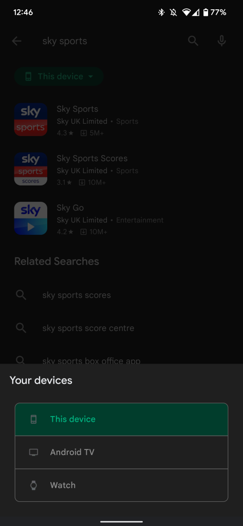 play store device search filter