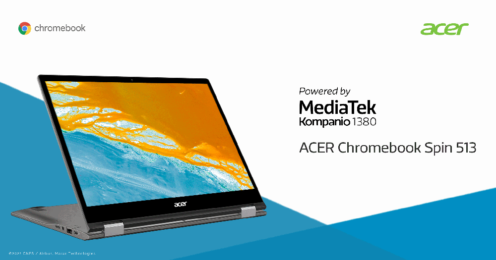 MediaTek Kompanio 1380 to power the Acer Chromebook Spin 513
