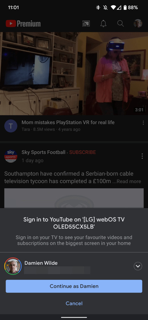 youtube tv mobile sign-in