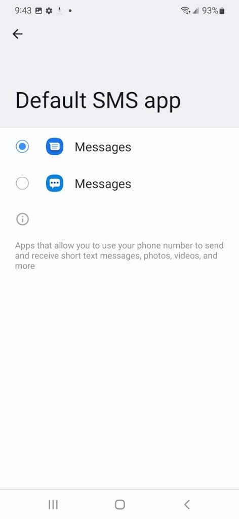Hãy xem qua ảnh minh họa Samsung default messaging app để khám phá một ứng dụng tin nhắn khác biệt với khả năng tương tác đa dạng và thiết kế tiện lợi, sẽ giúp cho cuộc trò chuyện của bạn trở nên thú vị hơn bao giờ hết!