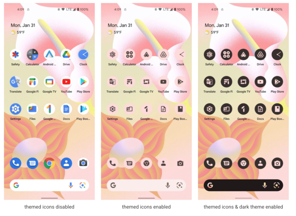 Themed Icons in Android 13