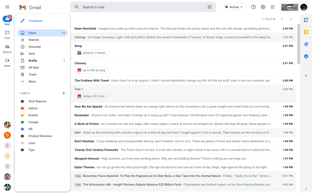 new Gmail view