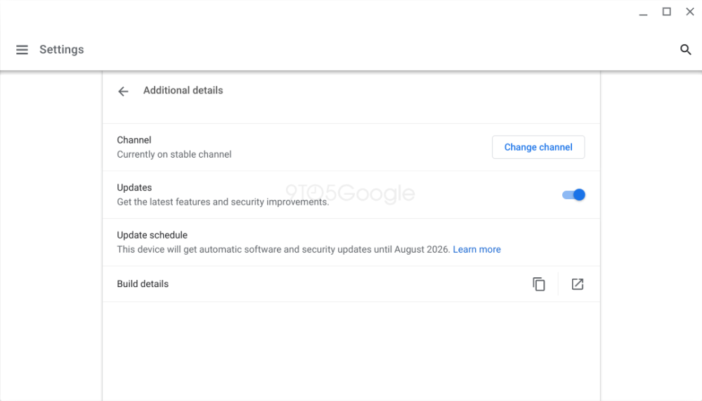 Upcoming Chrome OS toggle to disable automatic updates:
Updates
Get the latest features and security improvements