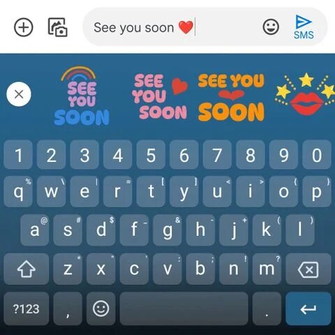 Gboard text-based stickers example 1
