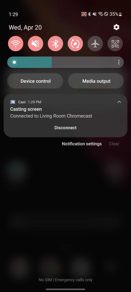 Notification for Casting Screen