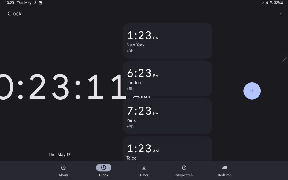 Google Clock tablet update