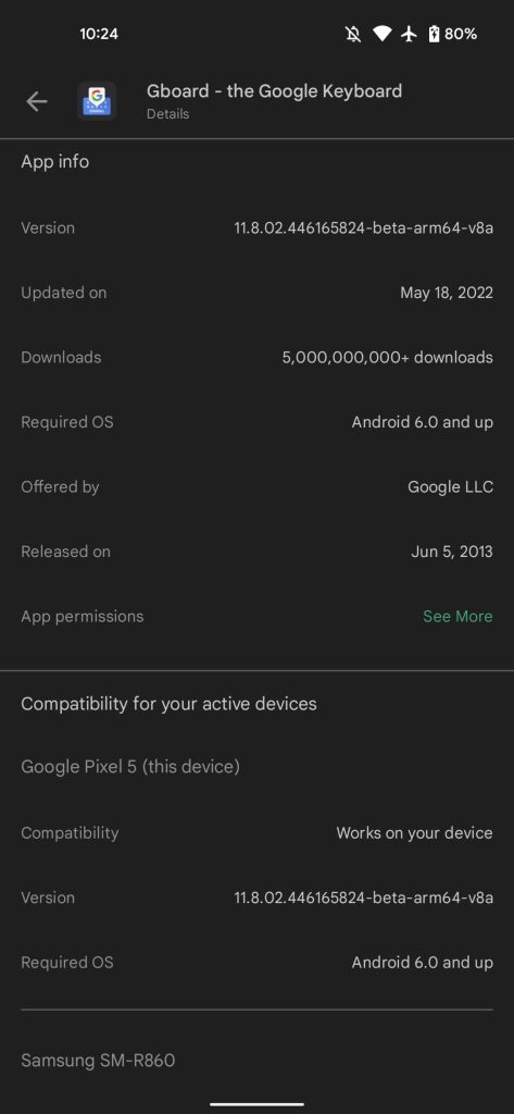Google Play elimina los números de versión de la aplicación de Android