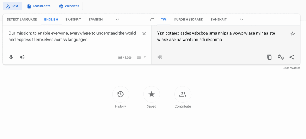 Google Translate new languages