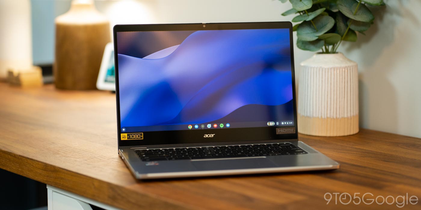 ChromeOS desktop shown on an Acer Chromebook