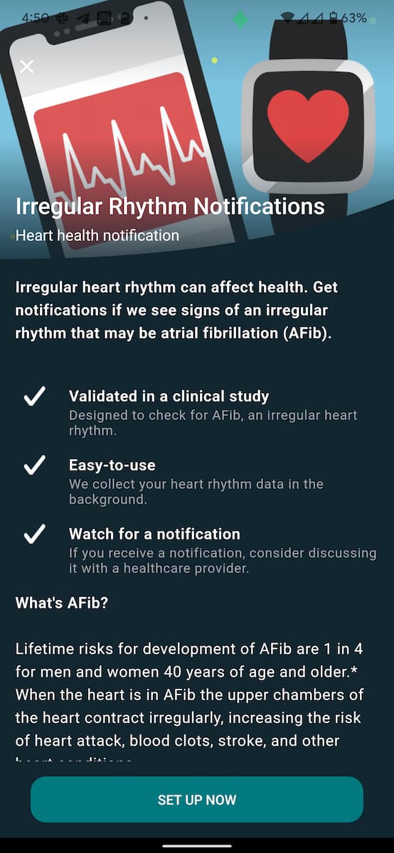 Fitbit discount heart rhythm