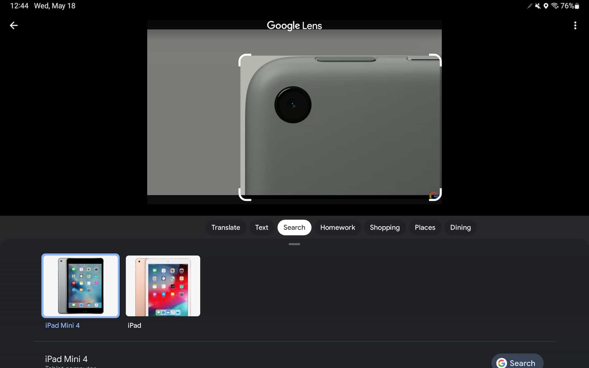Google Lens tablets