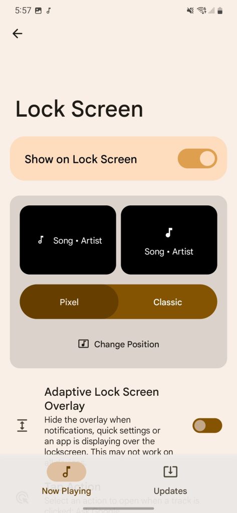 ambient music mod lock screen settings