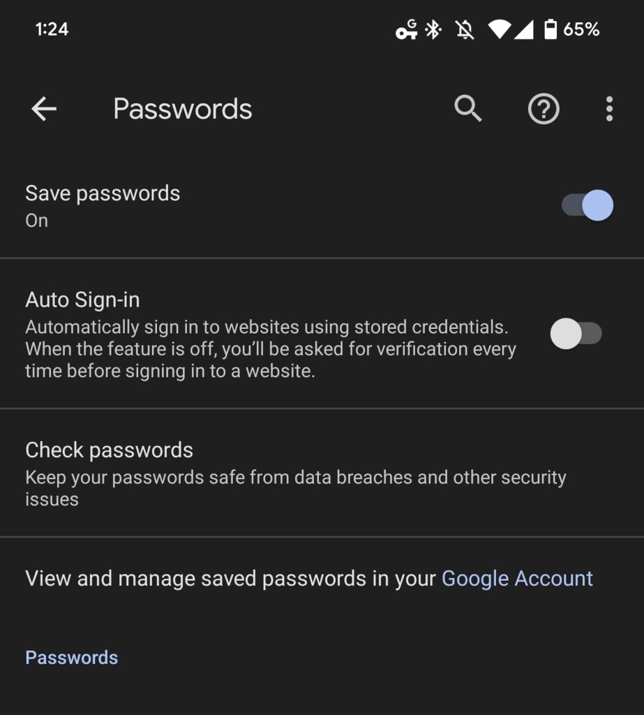 Google Password Manager replacing Chrome’s native credentials list on Android [U]