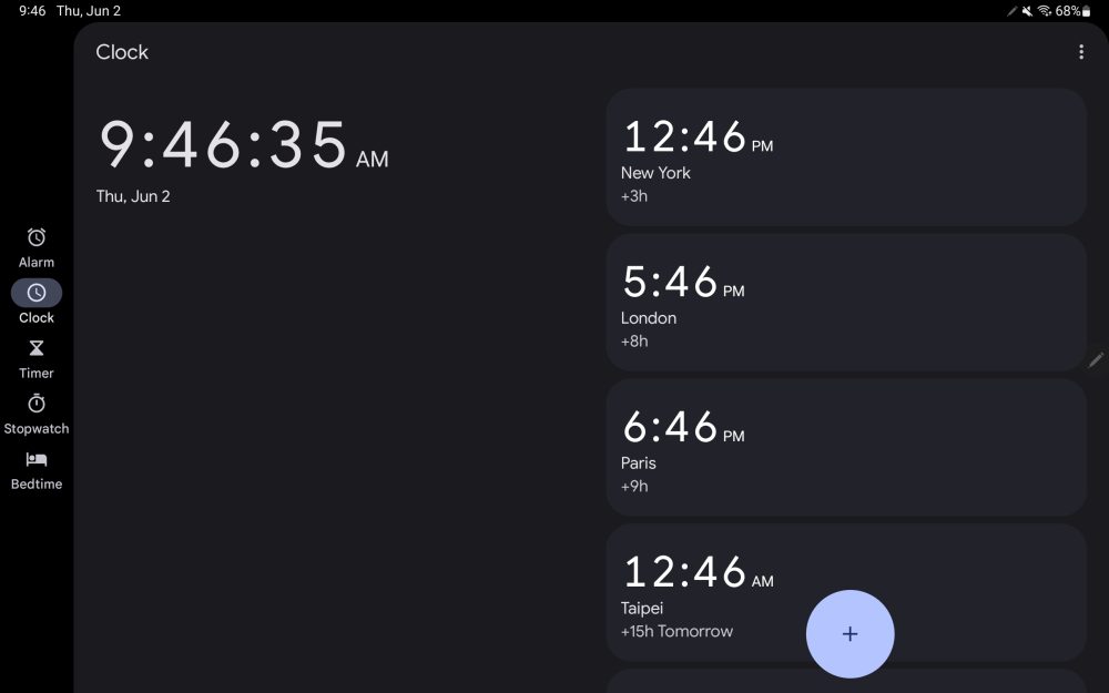 Google Clock 7.2 представляет обновленный дизайн планшета с новой навигационной панелью [Gallery] 4