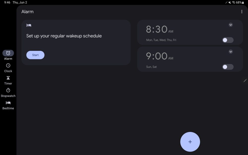 Google Clock 7.2 представляет обновленный дизайн планшета с новой навигационной панелью [Gallery] 3
